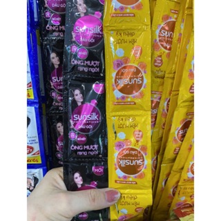 xả/gội sunsilk dây 10 gói màu đen, vàng