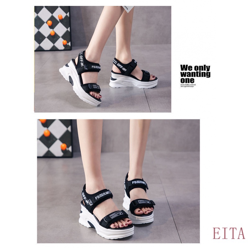 Giày Sandal Thể Thao Đế Xuồng Dày Thời Trang Mùa Hè Cho Nữ