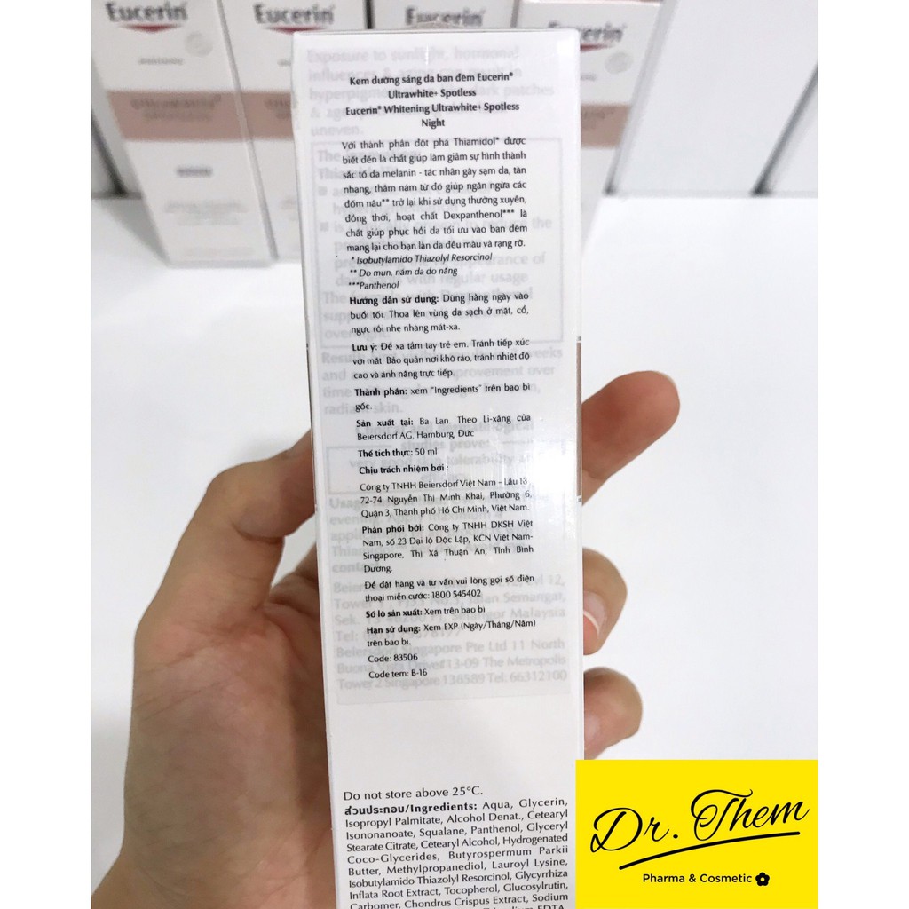 ✅[CHÍNH HÃNG] Kem Dưỡng Trắng Sáng Da Ban Đêm Eucerin UltraWHITE+ SPOTLESS Night 50ml - Giảm Thâm Nám