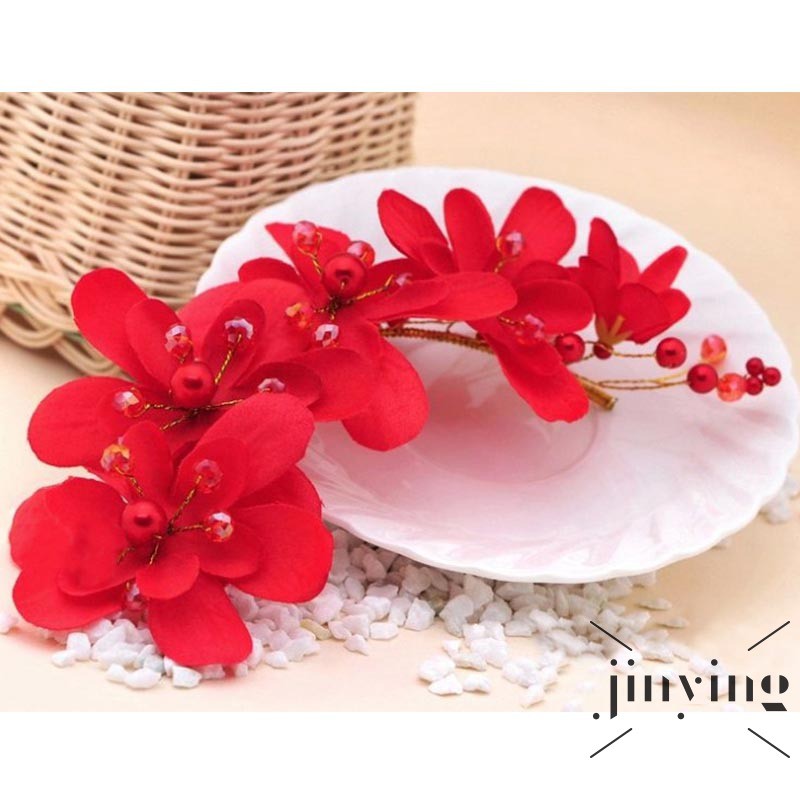 GETNOIVAS Cài tóc họa tiết bông hoa xinh xắn dành cho cô dâu