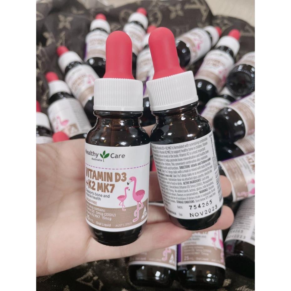 Vitamin D3 + K2 MK7 Healthy Care, Úc, Lọ 25ml