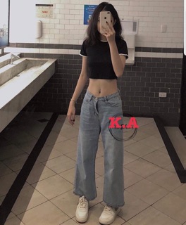 Croptop body viền cổ
