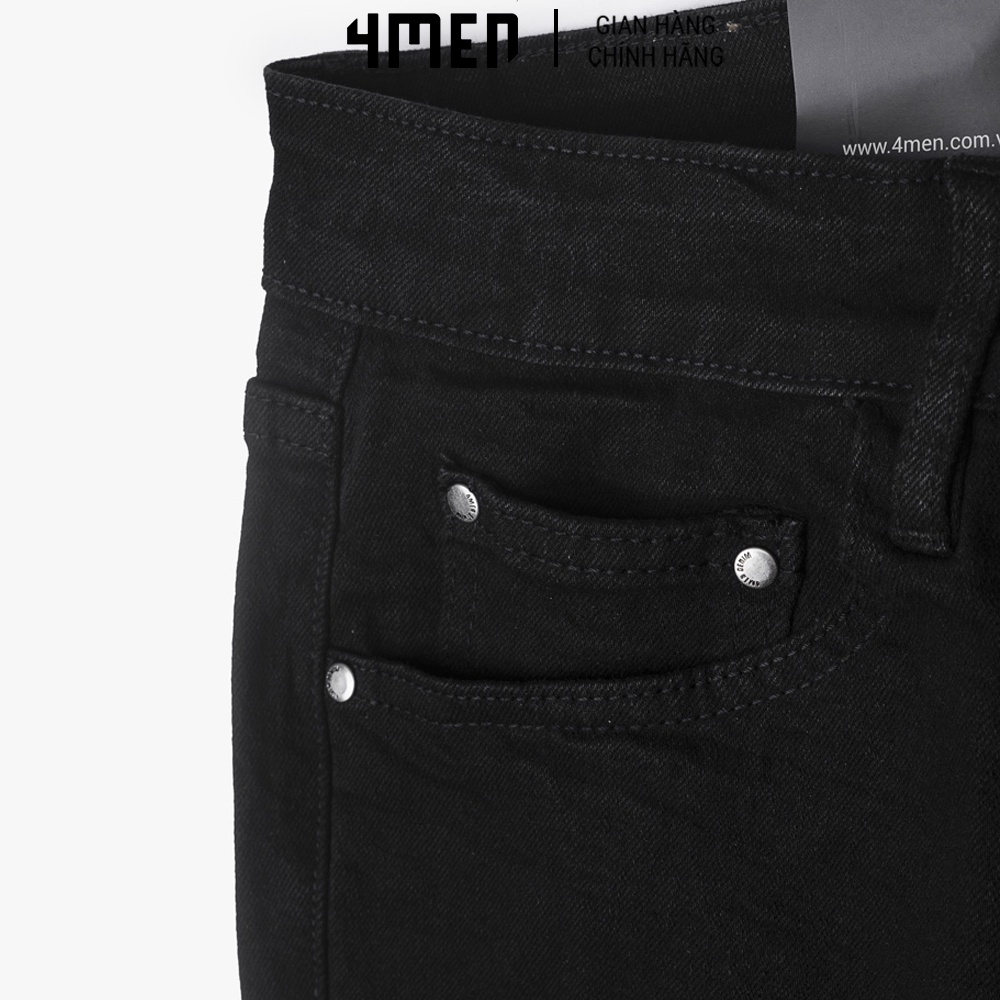 Quần jeans nam slimfit trơn basic 4MEN QJ062 vải denim mềm mại, co giãn thoải mái, phong cách trẻ trung, hiện đại