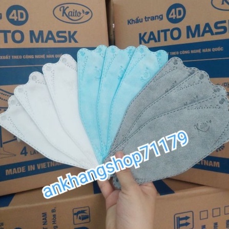 Set 10 Chiếc Khẩu Trang 4 Lớp KF94 KAITO chống bụi Mịn và Kháng Khuẩn Hàng Cao Cấp Hàn Quốc không mùi chuẩn 4D