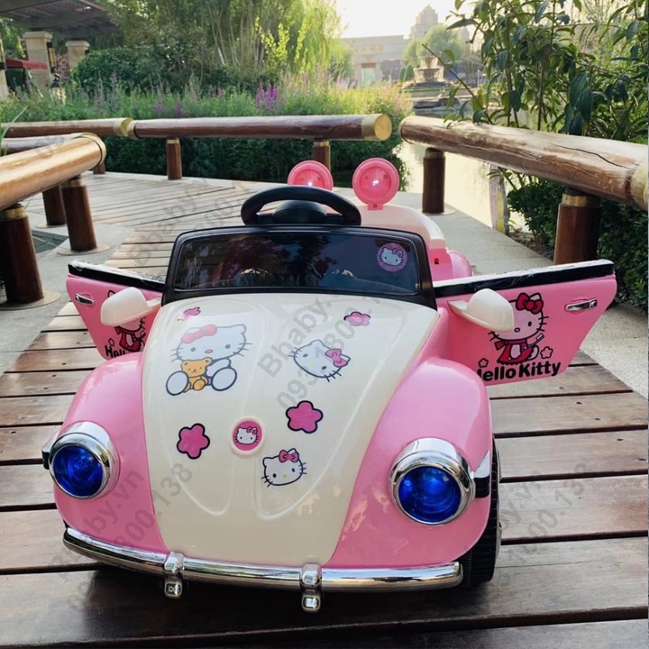 Xe ô tô điện cho bé Hello Kitty - Xe điện trẻ em điều khiển