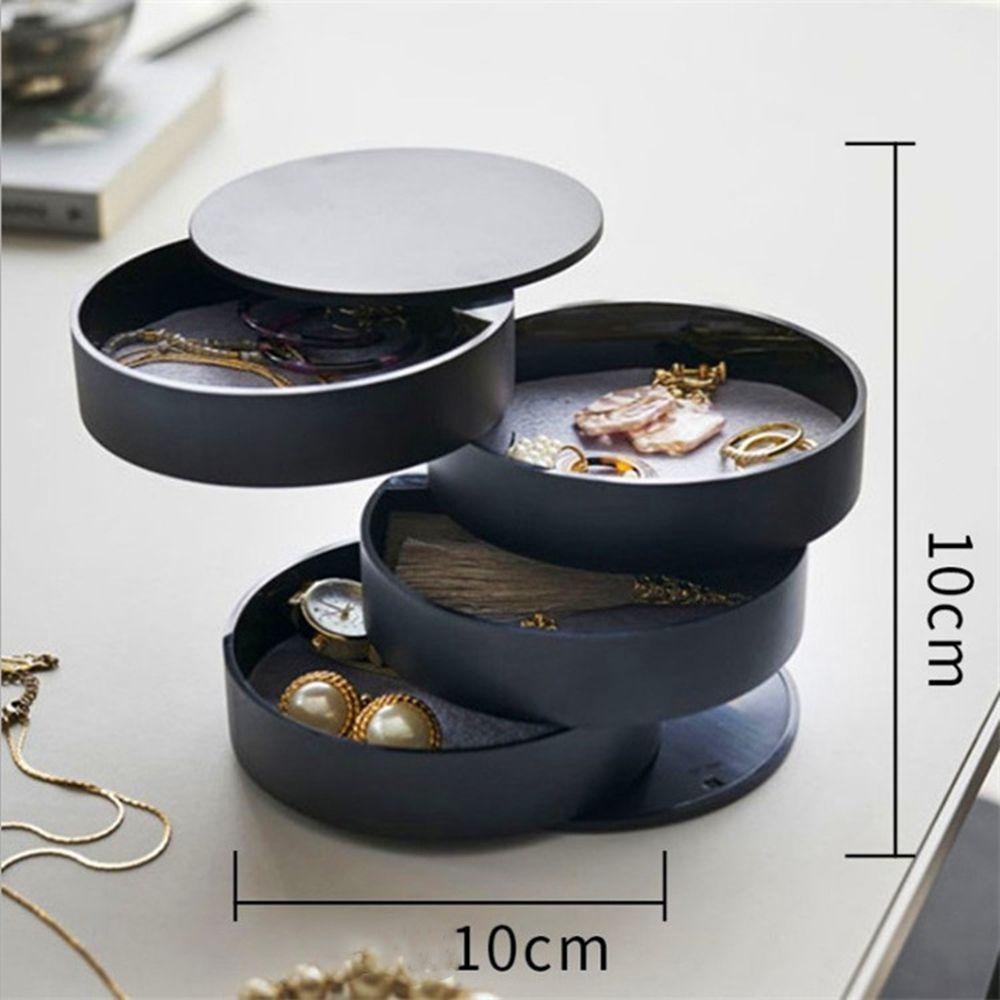 Hộp Đựng Trang Sức Chống Bụi Nhiều Tầng Có Thể Xoay Tiện Dụng