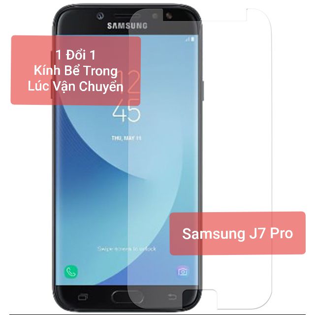 Cường lực Samsung J7 Pro/J730 mài cạnh phụ kiện đầy đủ
