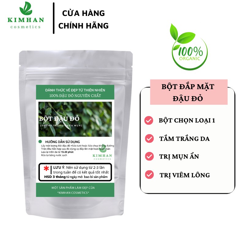 100GR Bột đậu đỏ nguyên chất sạch mịn 100% Organic - Bột handmade