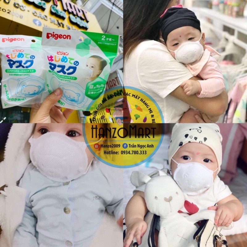 Khẩu trang gấu Pigeon cho bé