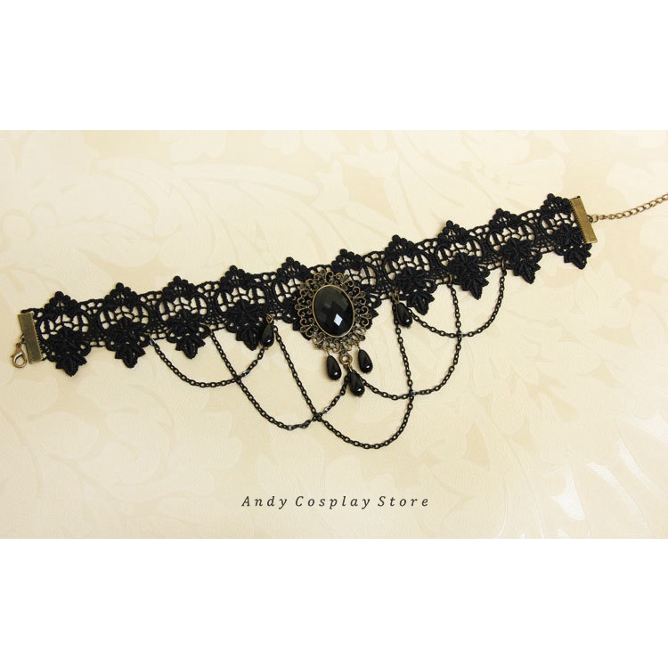 [CÓ SẴN] Vòng cổ choker ren hạt đen