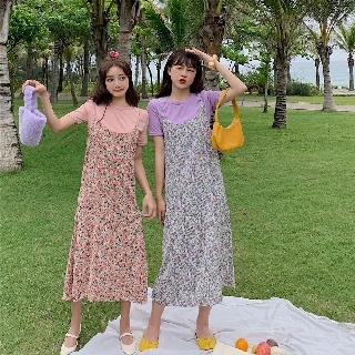 VÁY YẾM HOA TÍM HỒNG VÀNG VINTAGE - SET YẾM HOA NHÍ MIX ÁO PULL TÍM VÀNG TRẮNG VNXK