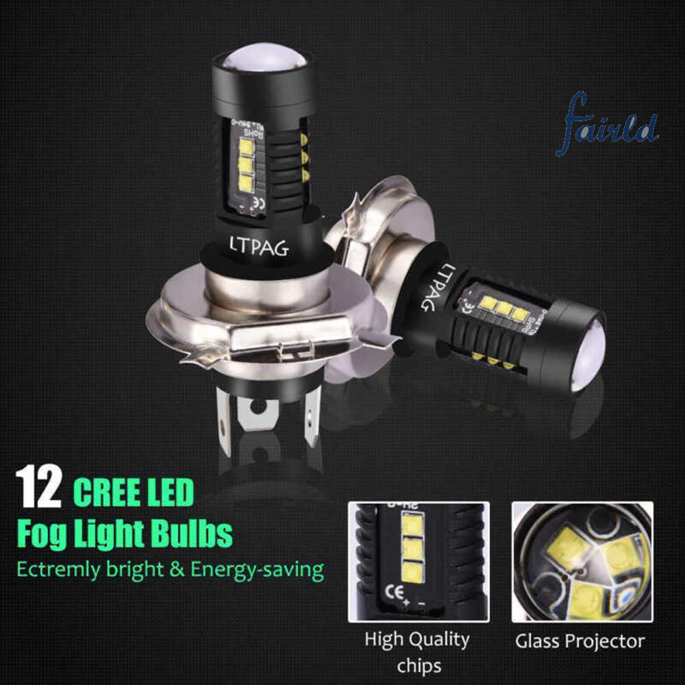 2 Bóng Đèn Pha Led H4 9003 60w 1800lm 6000k Cob Cho Xe Hơi