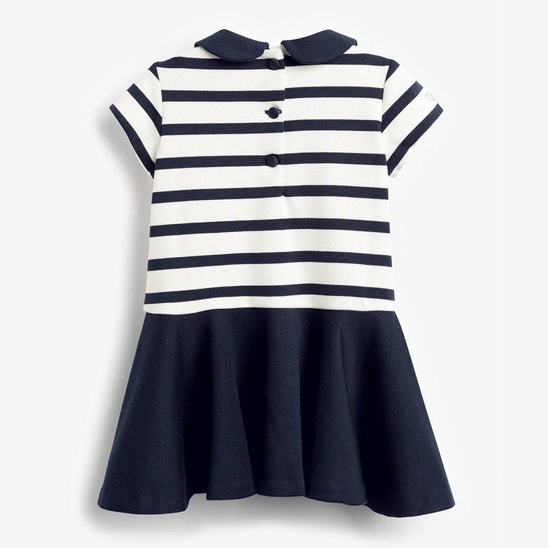 Váy thun cotton bé gái Little Maven polo kẻ pony