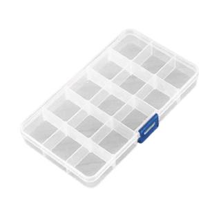 15 Compartment Storage Box Practical Adjustable Plastic Case for Bead Rings Jewelry Display Organizer
