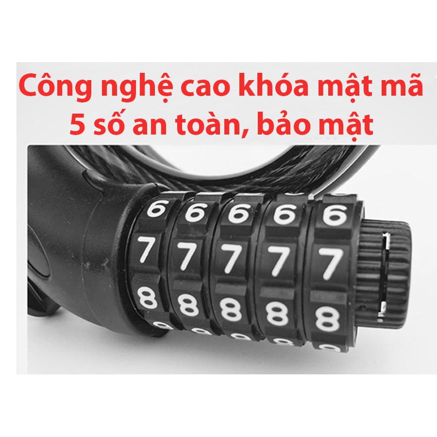 Ổ Khóa Dây 5 Số Chống Trộm Cho Xe Đạp Chất Lượng Cao KH01