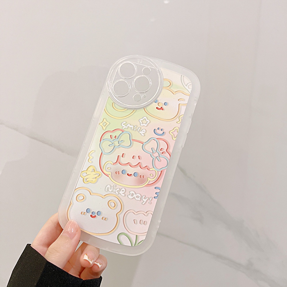 Ốp Điện Thoại tpu Dẻo + Silicon In Hình Cô Gái Đáng Yêu Cho iphone 11 12 13 pro max mini XR XS 7 8 plus