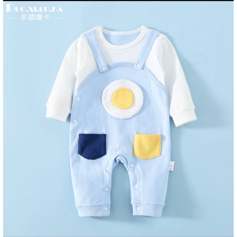 bộ bodysuit  yếm cotton dài tay cho bé trai/gái