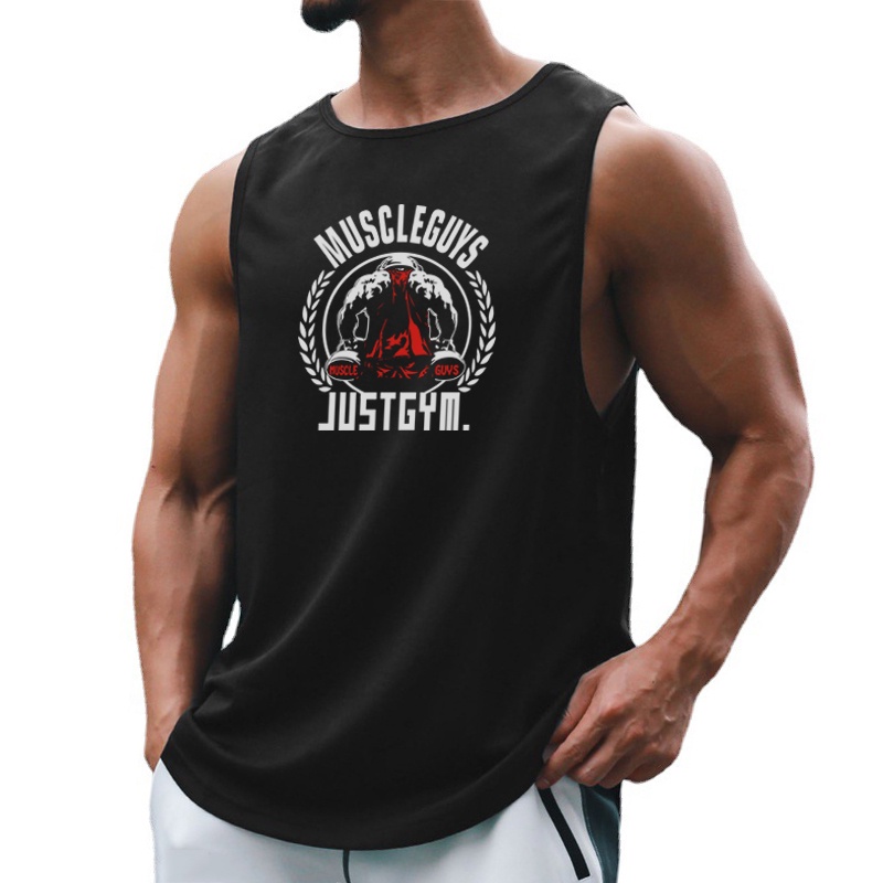 Áo Thun Ba Lỗ Không Tay Khô Nhanh In Hình Thương Hiệu Cơ Bắp Mùa Hè Dành Cho Nam Tập Thể Hình