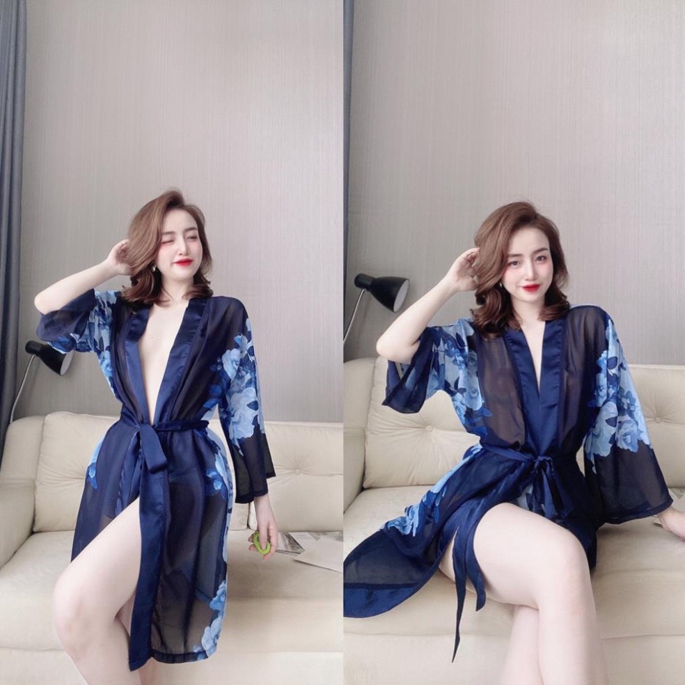 Áo Choàng Ngủ, Áo Choàng Lụa Phối Ren Mi Cao Cấp Dưới 65Kg . - Hàng nhập khẩu | BigBuy360 - bigbuy360.vn