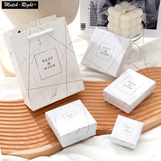 Hộp trang sức bằng giấy họa tiết nét vàng kim có xốp kèm túi đựng chất lượng cao cho khuyên tai/dây chuyền