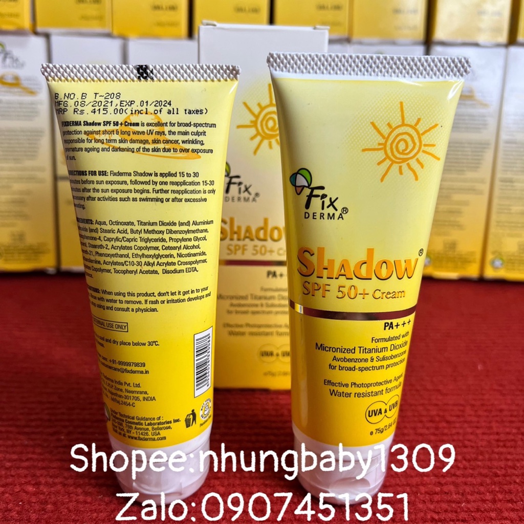 KEM CHỐNG NẮNG FIXDERMA SPF50+ Bs da liễu khuyên dùng