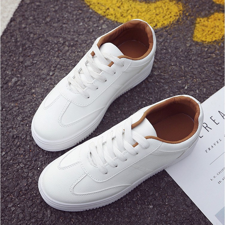 Giày sneaker nữ[FREESHIP HỖ TRỢ ĐỔI SIZE] giày nâng đế 3cm màu trắng cực đẹp và năng động