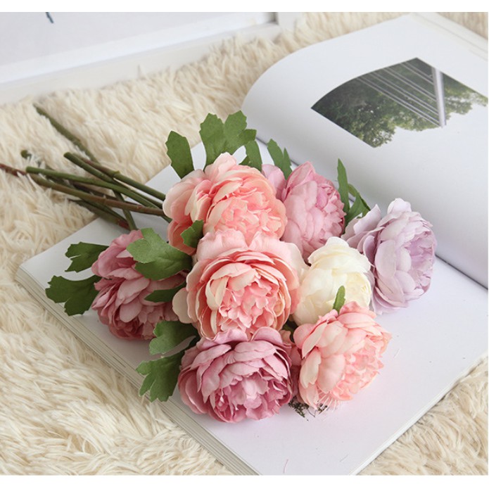 Hoa giả, hồng Pandora, lụa mô phỏng hoa  thật giống đến 99%, trang trí nhà cửa, trang trí tiệc cưới