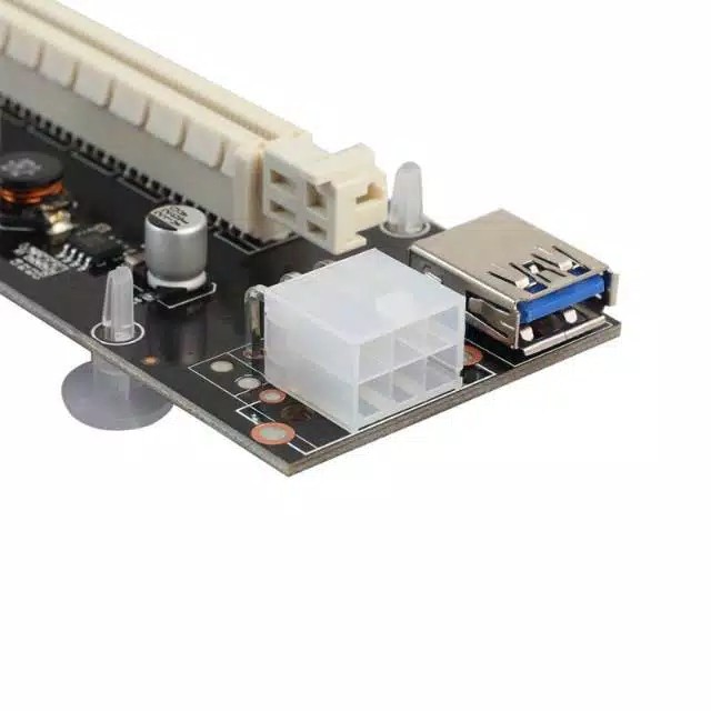 Card Đồ Họa Pci-E Express Riser Usb 1x Sang 16x 6 Pin Vga Sr 01 Kèm 6 Tụ Điện