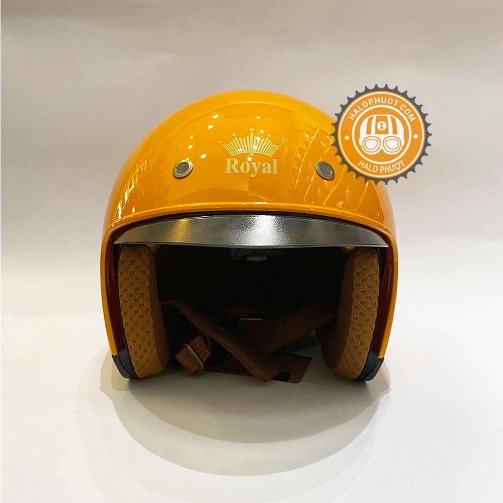 [Chính hãng] Nón bảo hiểm kính âm Royal M139 Vàng Cam Bóng (tặng balo rút)