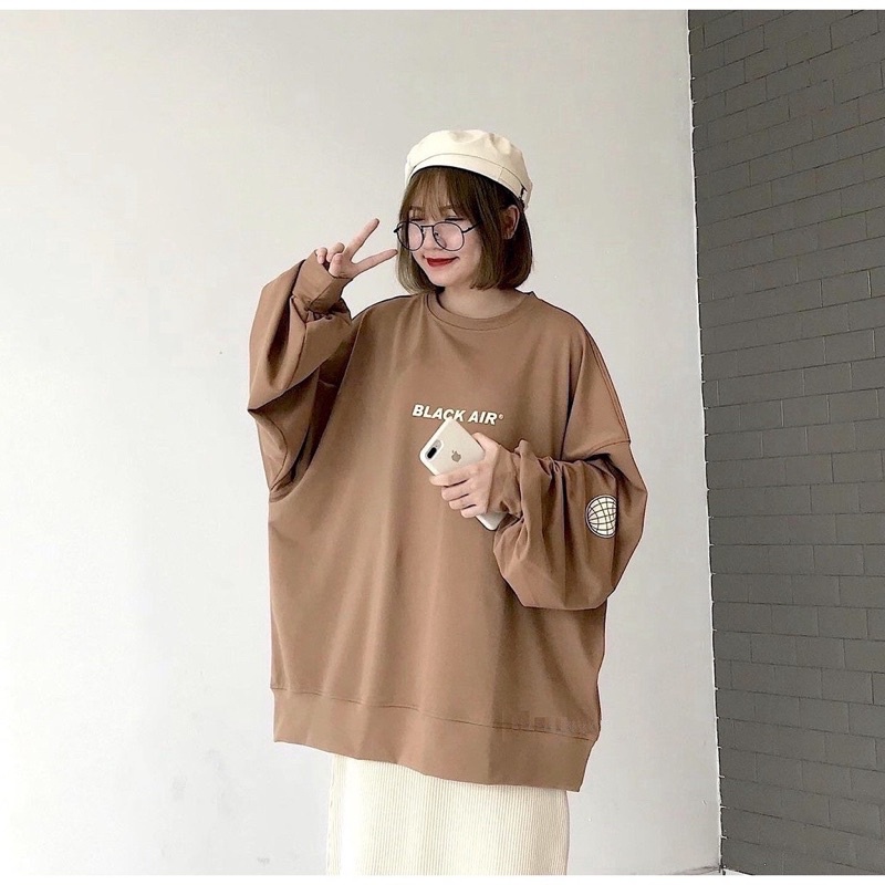 [Mã FAMARAL2 giảm 10K đơn 50K] Áo nỉ cổ tròn Black AI TT