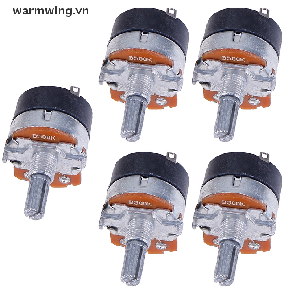 【warmwing】 5PCS Switch Carbon Potentiometer B500K WH138-4 Ohm Single Linear With Switch .