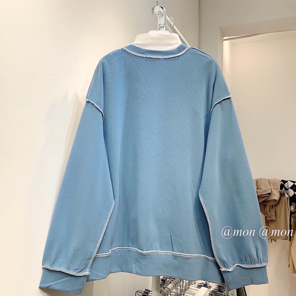 210720 Áo sweater chỉ nổi, áo sweater nữ, áo nỉ nữ, chất nỉ dày dặn mịn, mặc mùa thu đông thời trang ulzzang