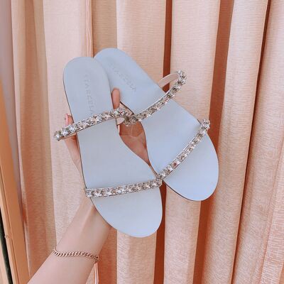 SHU STORE - DÉP NỮ THỜI TRANG 2 QUAI ĐÍNH ĐÁ NGÔI SAO ĐẾ BỆT