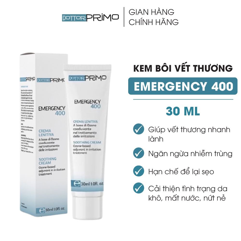 Combo Kem Bôi Vết Thương, Làm Mờ Sẹo Số 1 Tại Italy DottorPrimo Emergency 400 30ml & DottorPrimo Scargel Plus 20ml