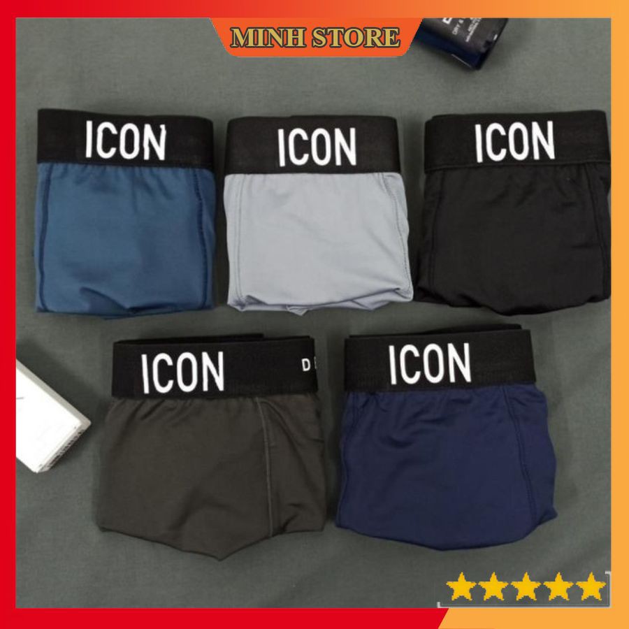 Combo 4 Quần lót nam Boxer ICON Demin, Quần sịp đùi nam ICON thun lạnh cao cấp kháng khuẩn - MS66