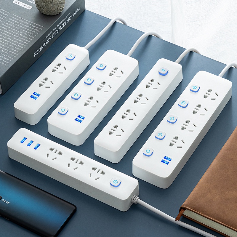 Ổ cắm điện đa năng thông minh 2 cổng USB 5v sạc nhanh chống cháy nổ, rò điện, tiết kiệm điện, dây dài 1,8m-2,8m