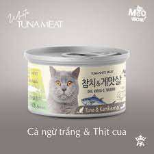 &quot;80g&quot;&quot;CÁ NGỪ TRẮNG &amp; THỊT CUA ĐÓNG HỘP CHO MÈO giàu chất béo bão hòa không no - chất béo có lợi cho sức khỏe, dễ tiêu hó