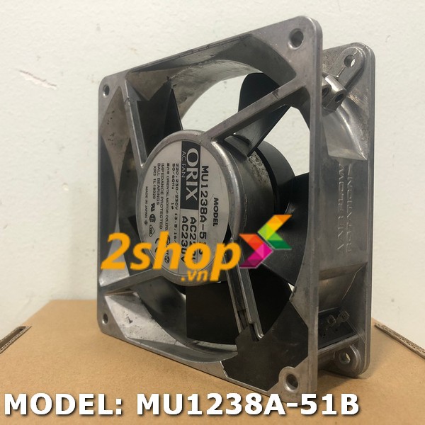 QUẠT HÚT, QUẠT TẢN NHIỆT AC 230V 12CM ORIX MU1238A-51B 220V 16W 120x120x38MM