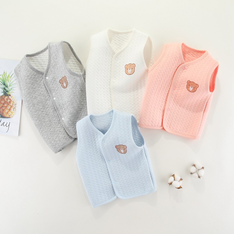 Áo khoác gile cotton trần bông cho bé trai và bé gái