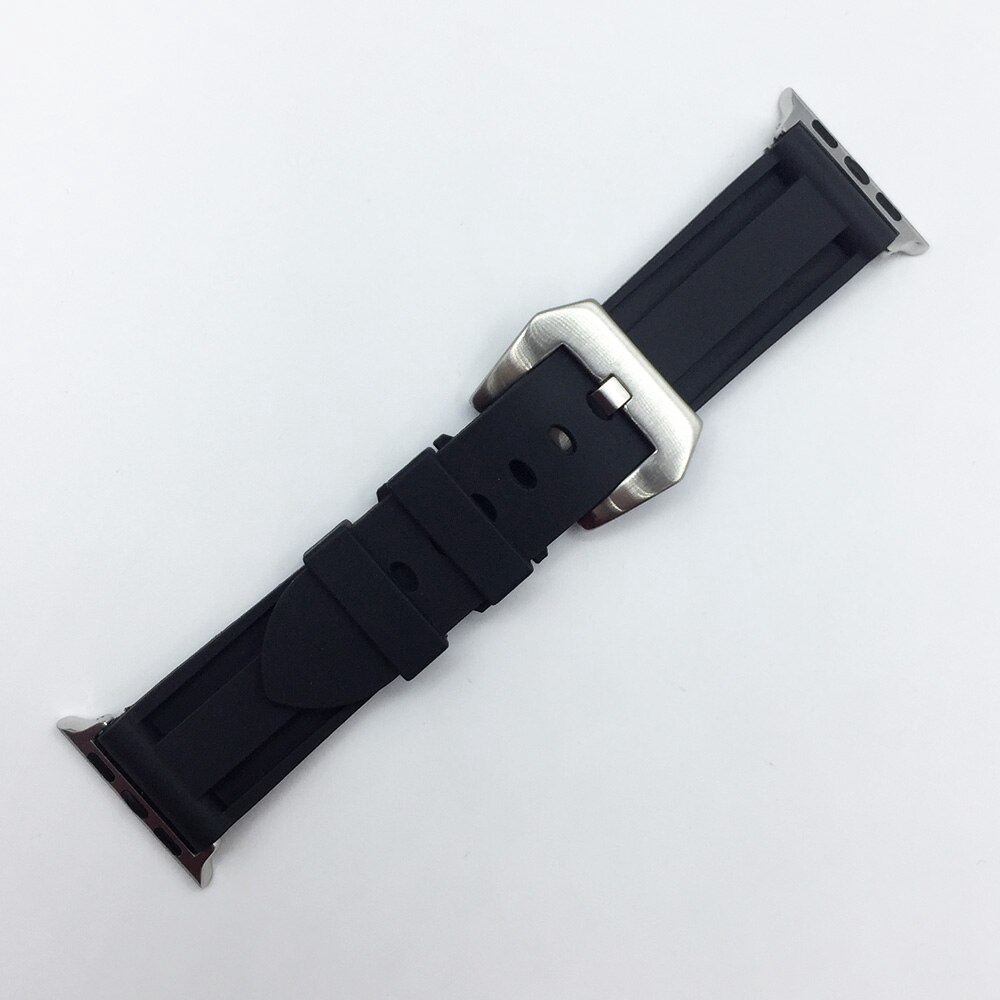 Dây Đeo Cao Su Màu Trắng / Đen Cho Đồng Hồ Thông Minh Apple Watch 42mm 44mm 38mm 40mm Series 5 4 3 2 1