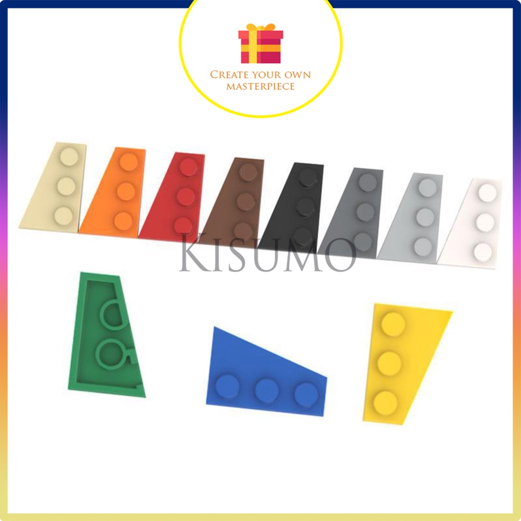 Đồ chơi giáo dục lắp ráp   logo moc combo 10 gạch mái trái 2x3 part 43723 b18