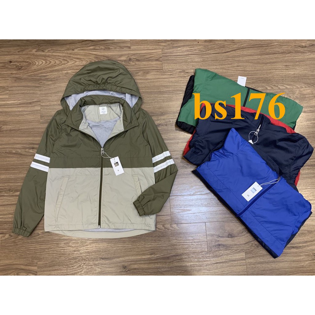 * Mã BS176: Áo gió Gap bé trai hàng VNXK, lớp gió ngoài chống nước nhẹ, trong lót cotton mềm