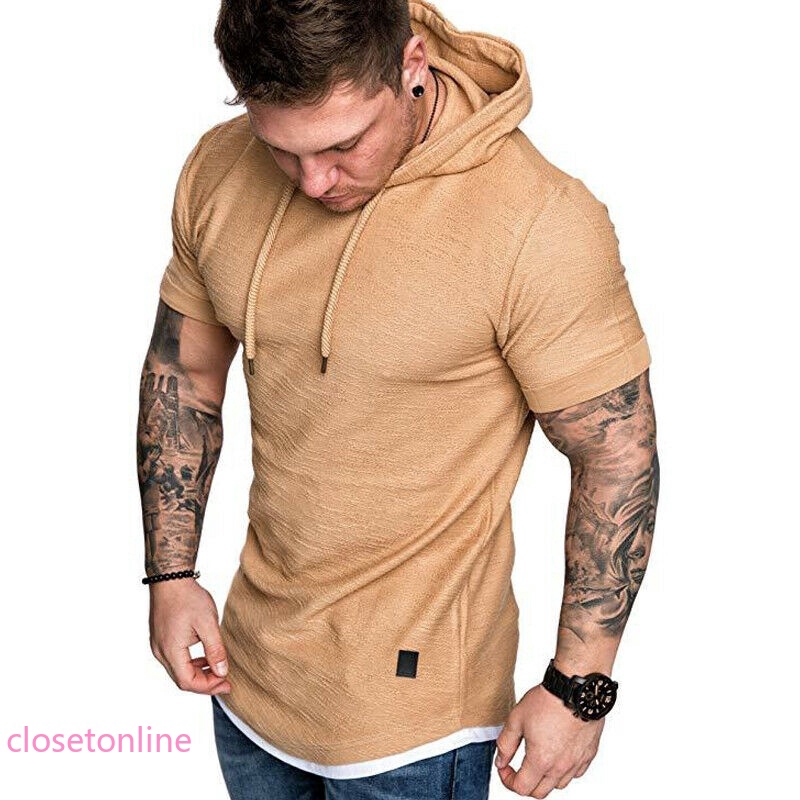 Áo thun hoodie tay ngắn thời trang nam thể thao năng động | BigBuy360 - bigbuy360.vn