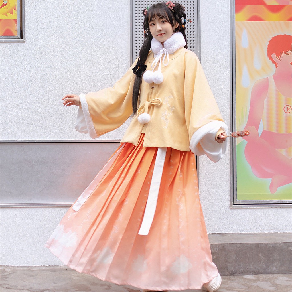 Giá bắp cải Trung Quốc [Susu] Xiyuanji Original Hanfu của phụ nữ Áo khoác do nhà Minh sản xuất Váy vuông Cổ tay ng