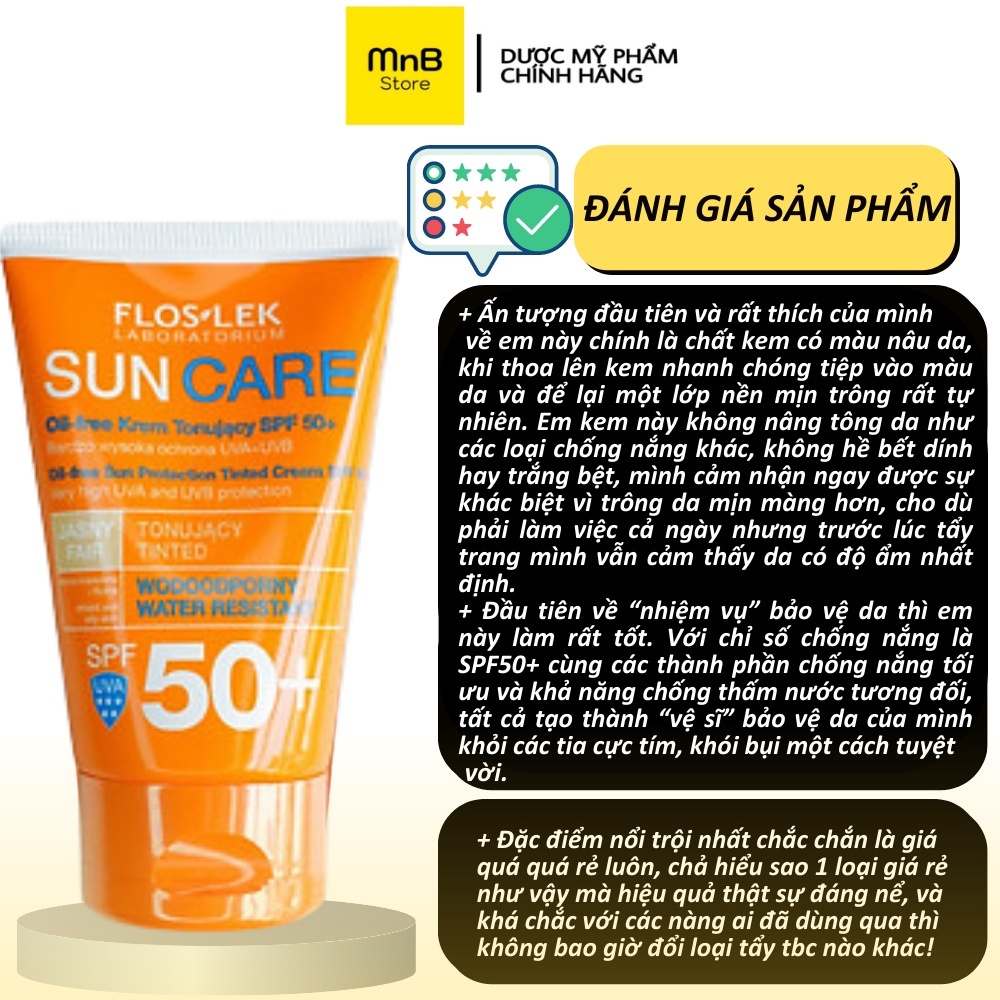 Kem chống nắng Floslek Oil Free Sun Protection Tinted Cream SPF 50+ 50ml