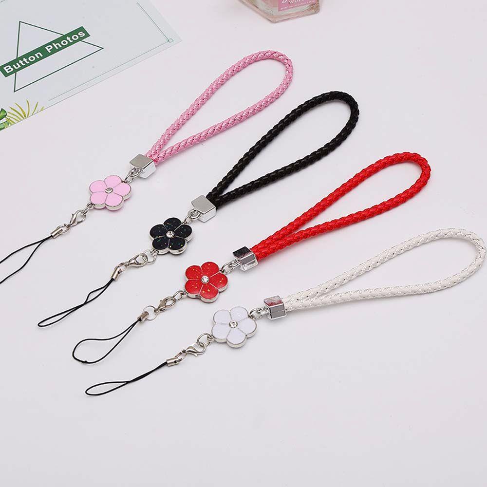 Dây Đeo Điện Thoại In Họa Tiết Hoa Kèm Móc Xỏ Ngón Tiện Dụng