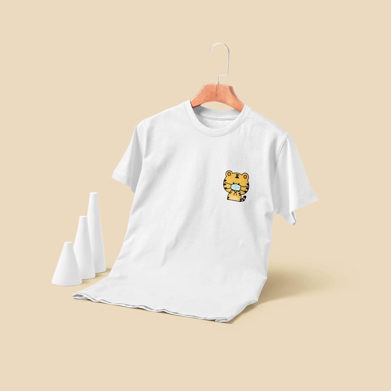 Áo thun Unisex Basic Tee in hình CHIBI 12 CON GIÁP ĐEO KHẨU TRANG freesize