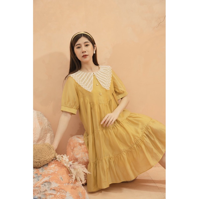 [Mã FATHANG5 giảm 10K đơn 50K] Đầm tơ nhật cổ ren | BigBuy360 - bigbuy360.vn