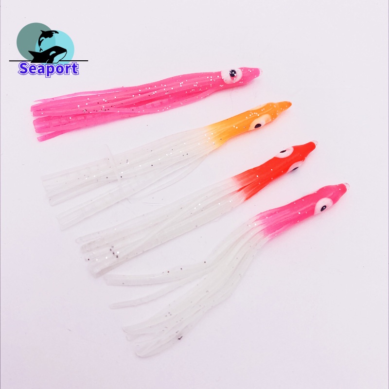 Set 10 Mồi Câu Cá Giả Hình Bạch Tuộc 7.5cm/2.9inch