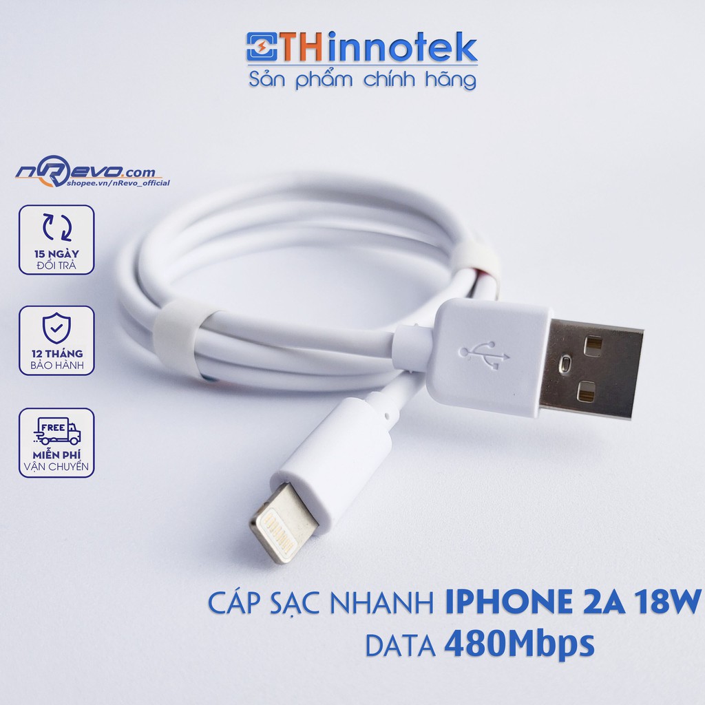 ⚡THinnotek⚡ Cáp sạc Iphone, ipad cao cấp - Cáp lightning 2A Dây sạc iPhone hỗ trợ sạc nhanh 2A 18W